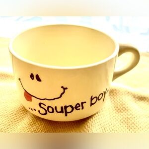 Vintage Whirled Famous/Doug Wilson Souper Boy soup mug.